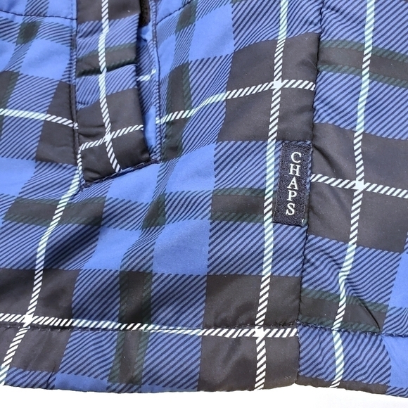 RALPH LAUREN Chaps Men's L Blue Plaid Puffer Vest - Picture 10 of 11